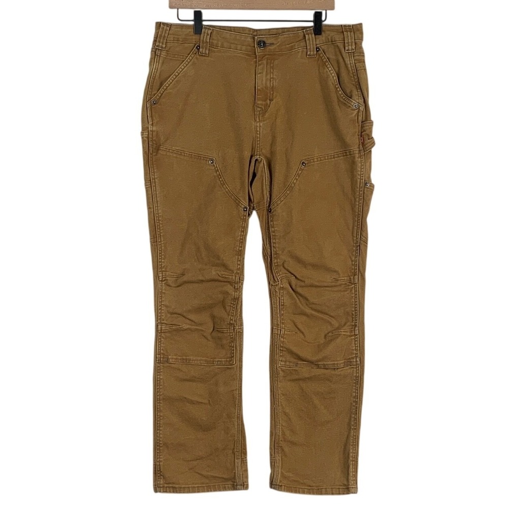 DOVETAIL WORKWEAR Britt Utility Double Knee Canvas Pants Sz 14x30 Brown